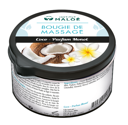 BOUGIE DE MASSAGE COCO / PARFUM MONOÏ - INSTITUT MALOÉ
