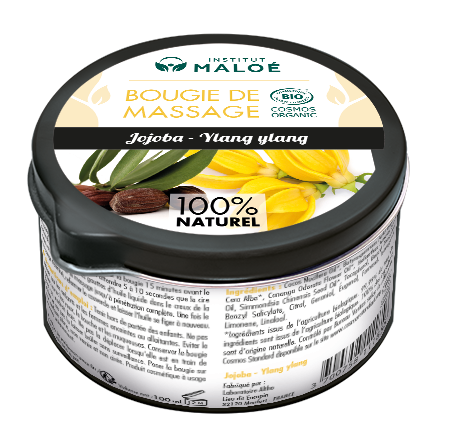 BOUGIE DE MASSAGE JOJOBA / YLANG-YLANG BIO - INSTITUT MALOÉ